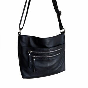 Great American Leather Works Black Leather Shoulder Bag